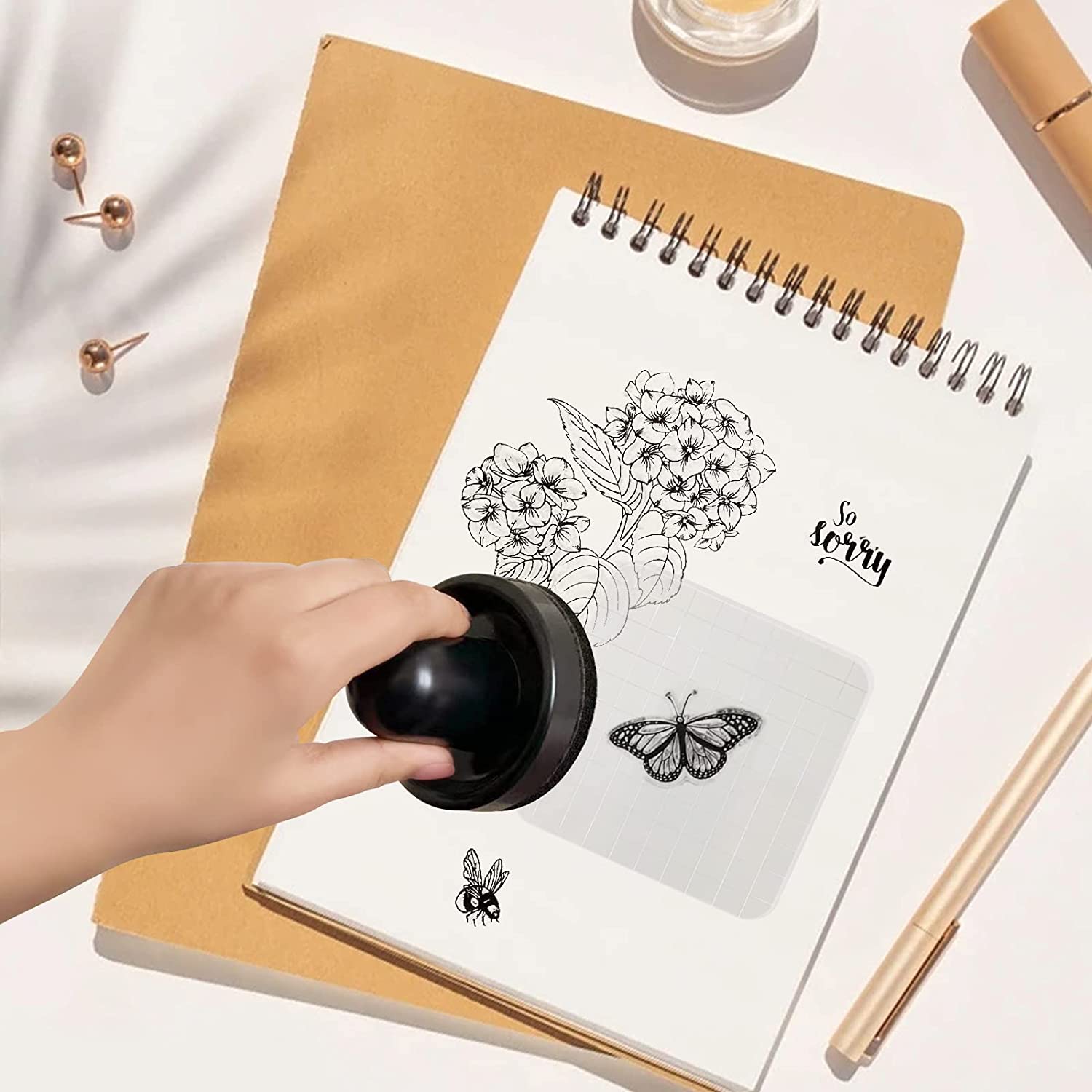 Rubber Stamp Pressure Tool for DIY Scrapbooking Crafts Stamp Embossing Tool Precision Stamp Press Stamp Positioning Tools