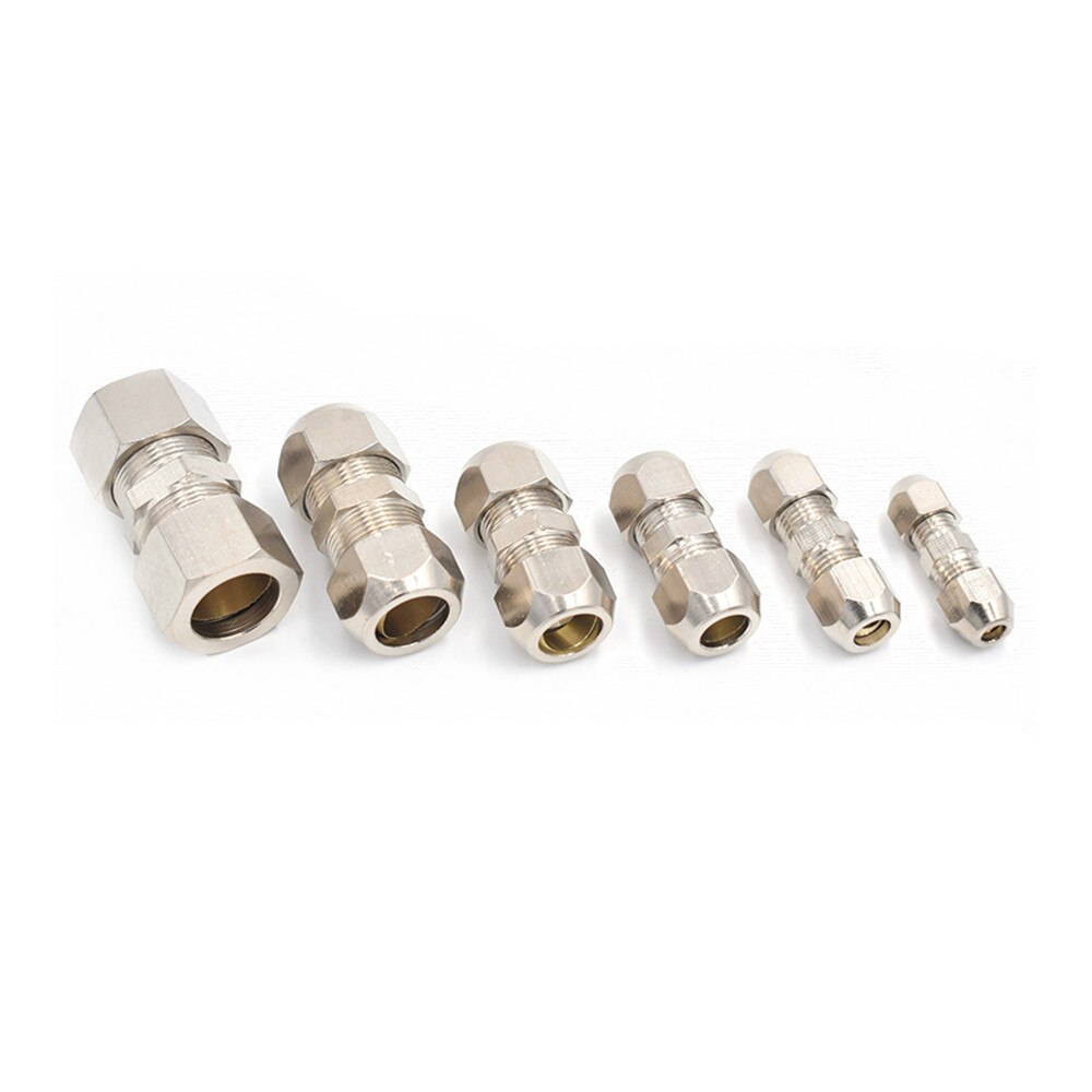 Knelbus buisfitting 4-16mm messing buis dubbele kaartset koperen verbindingen buismoer borging dubbel recht