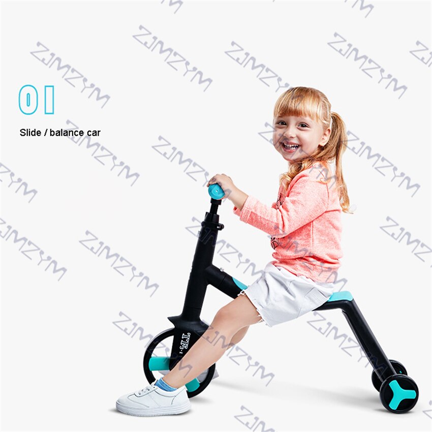 TF3-1 Kinderen Voet Scooter 3 In 1 Functie Kick Board Scooter Balans Fiets Pu Wiel Opvouwbare Baby Driewieler Verjaardag