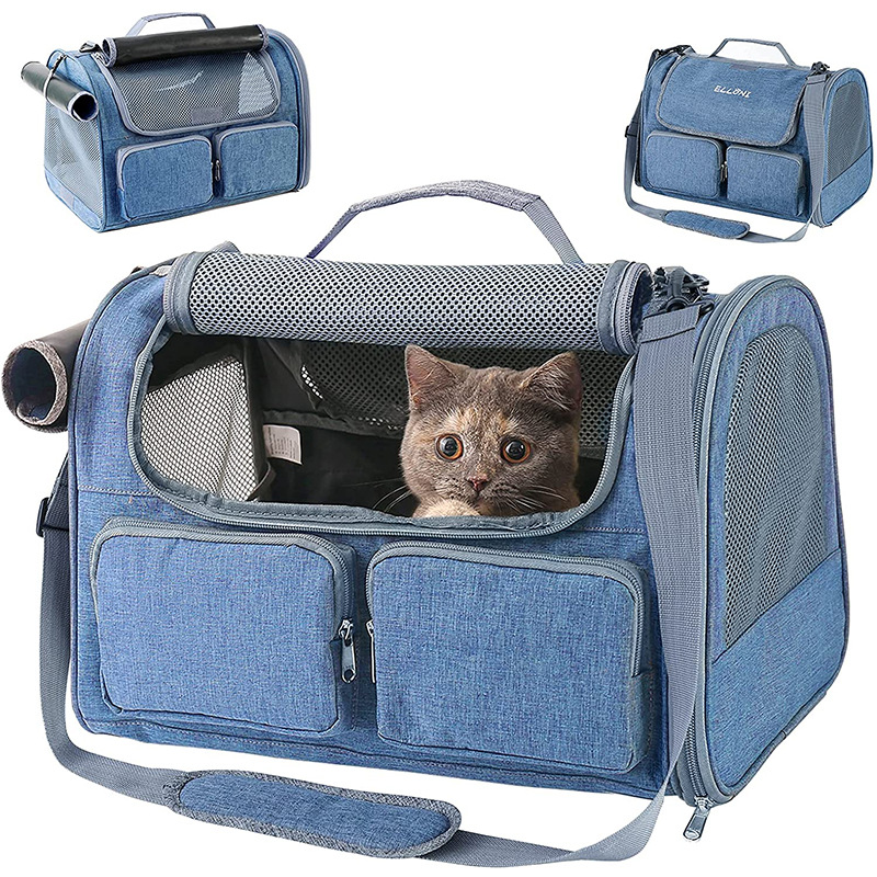 LDLC-Bolsa de transporte para mascotas, bolso portátil de lados suaves para gatos, transpirable, para perros pequeños, de malla transpirable, para viajes
