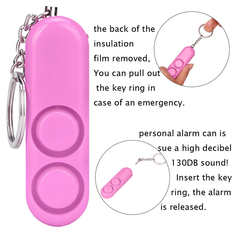 Anti-rape Device Double Horn Alarm 120dB Loud Alert Attack Panic Safety Personal Security Keychain