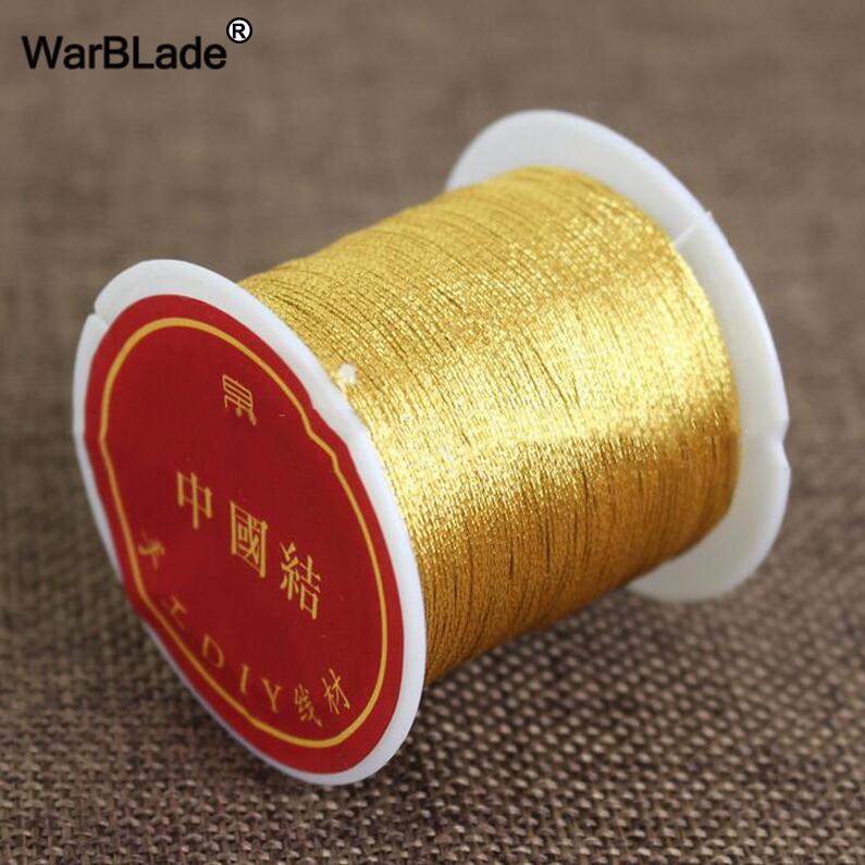 Gold Silver Cord 0.2mm 0.4mm 0.6mm 0.8mm 1mm Nylon Cord Thread String Rope Bead DIY Rope Bead Necklace Bracelet Jewelry Making: Golden / 1mm About 20m