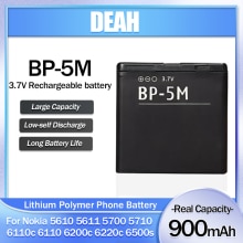 BP-5M BP5M BP 5M 900mAh para teléfono, batería recargable de iones de litio para Nokia 5700, 5610, 5611, 5710, 5611XM, 5700XM, 6110, 6110N, 6200C, 7390, 1 ud.