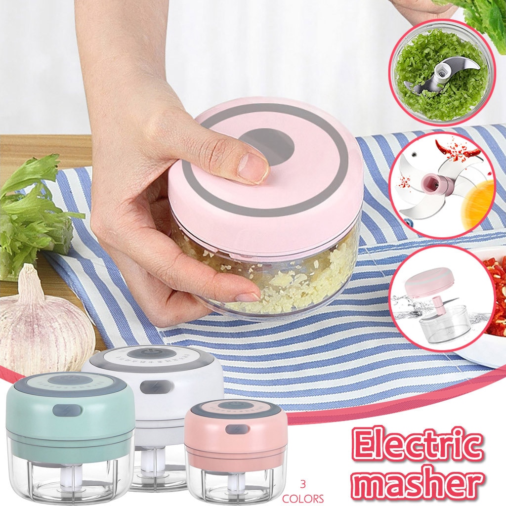 Portable Electric Crusher Multifunction High Speedy Vegetable Fruit Shredder Mini USB Rechargable Vegetables Garlic Cutter A05