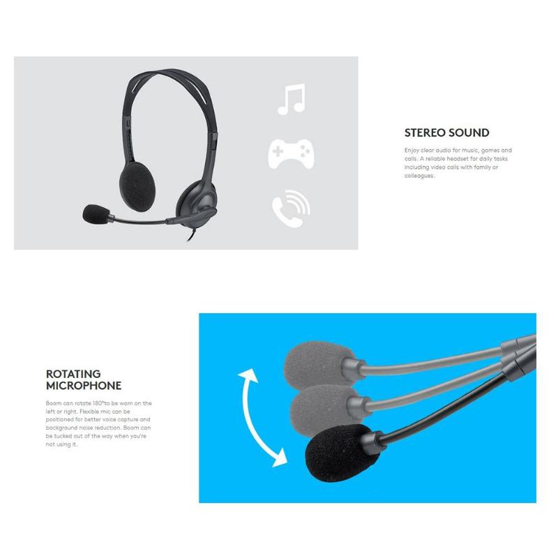 Logitech H110/H111 casque stéréo avec Microphone 3.5mm casque filaire ordinateur périphérique accessoires