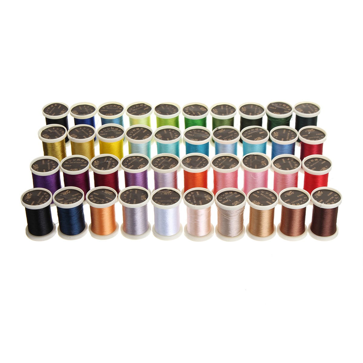 Boîte de 40 couleurs bobines Machine à broder fil à coudre fil à tricoter bobines artisanat broderie fil fil fil Kit bricolage outils de couture