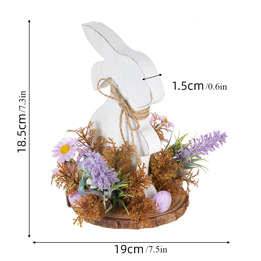 Påskepynt i tre barneaktiviteter festartikler til hjemmet stuen hvit påskedekorasjon med blomster bordplate barn: Oliven