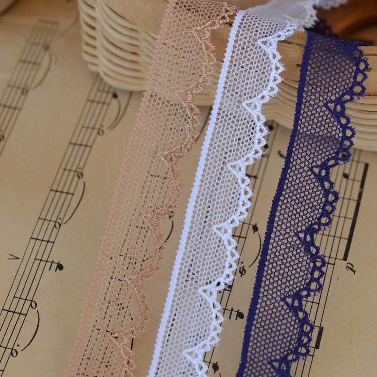 diy lace materials of stretch polyester lace 3 colors