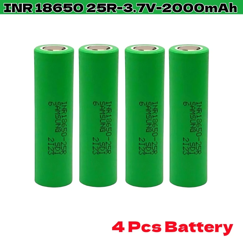 2000mAh 3.7V INR18650 25R 20A Lithium Battery For Screwdriver Flashlight Tool Battery+Charger: PURPLE