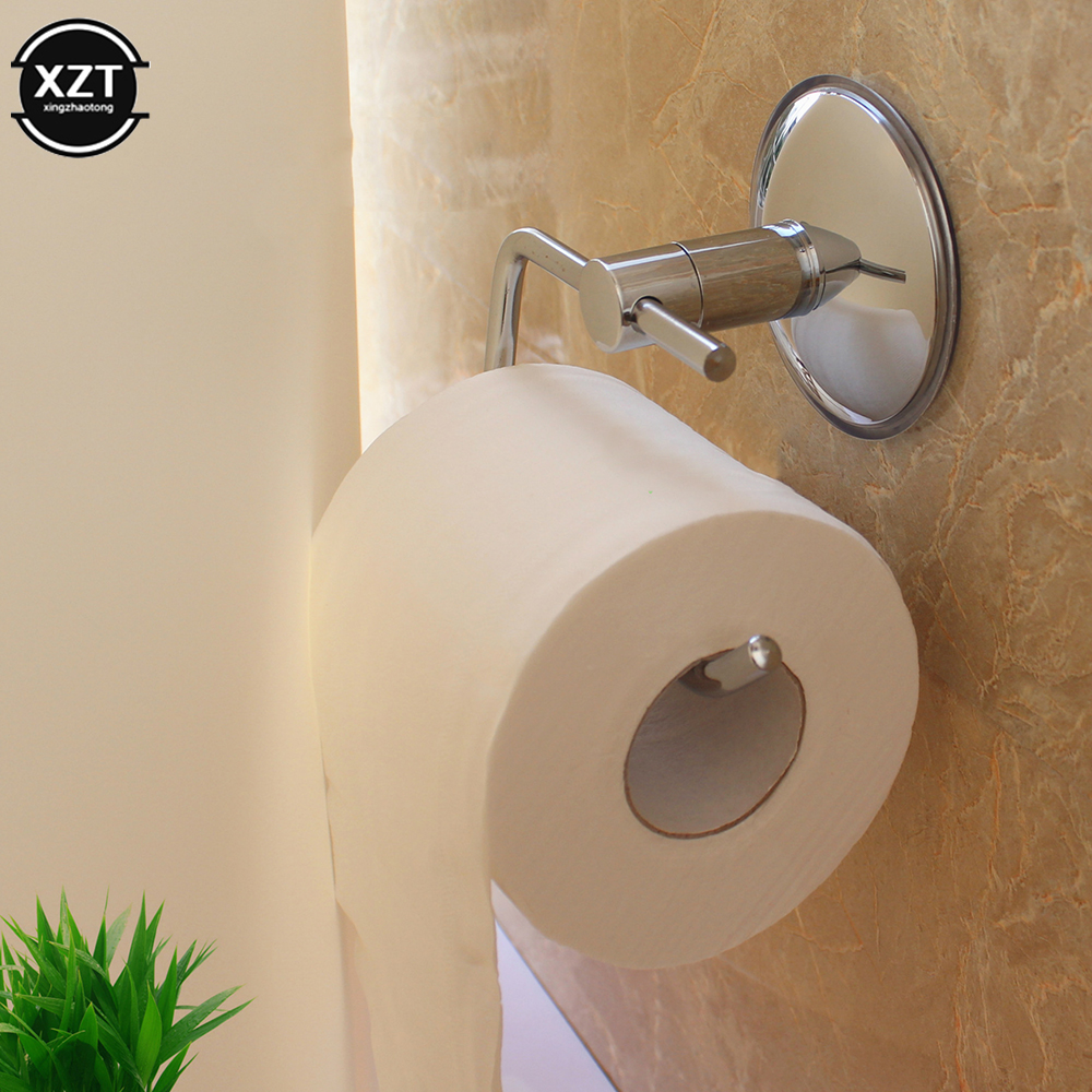 1Pcs Metal tissue holder roll paper accessories wall-mounted toilet paper holder stainless steel kitchen paper towel household 1