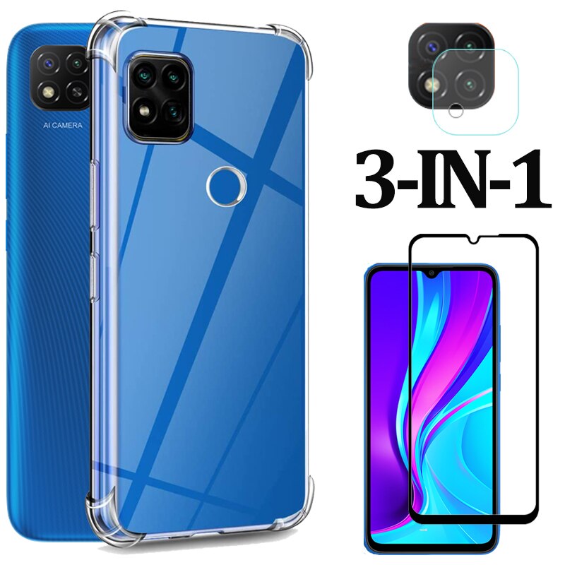 6.53 ''Redmi 9C NFC 9A etui na telefony silikonowe pełne pokrycie zderzak Xiaomi Redmi9C mobilna anty-zaszokować pokrywa wyczyść etui dla Redmi 9 C: 3-in-1 Case / Redmi 9A