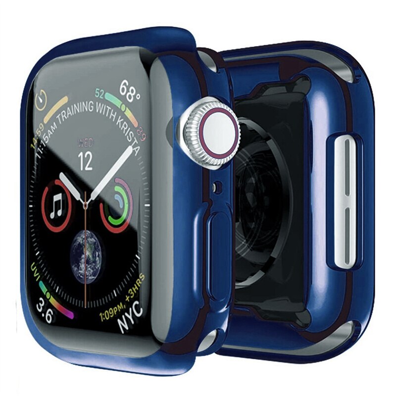 360 Volledige Soft Clear TPU Screen Protector Case Voor Apple Horloge Serie 44 MM 40 MM 42 MM 38 MM Transparante Cover Voor IWatch 6/SE/5/4/3: orange / 9 Inches