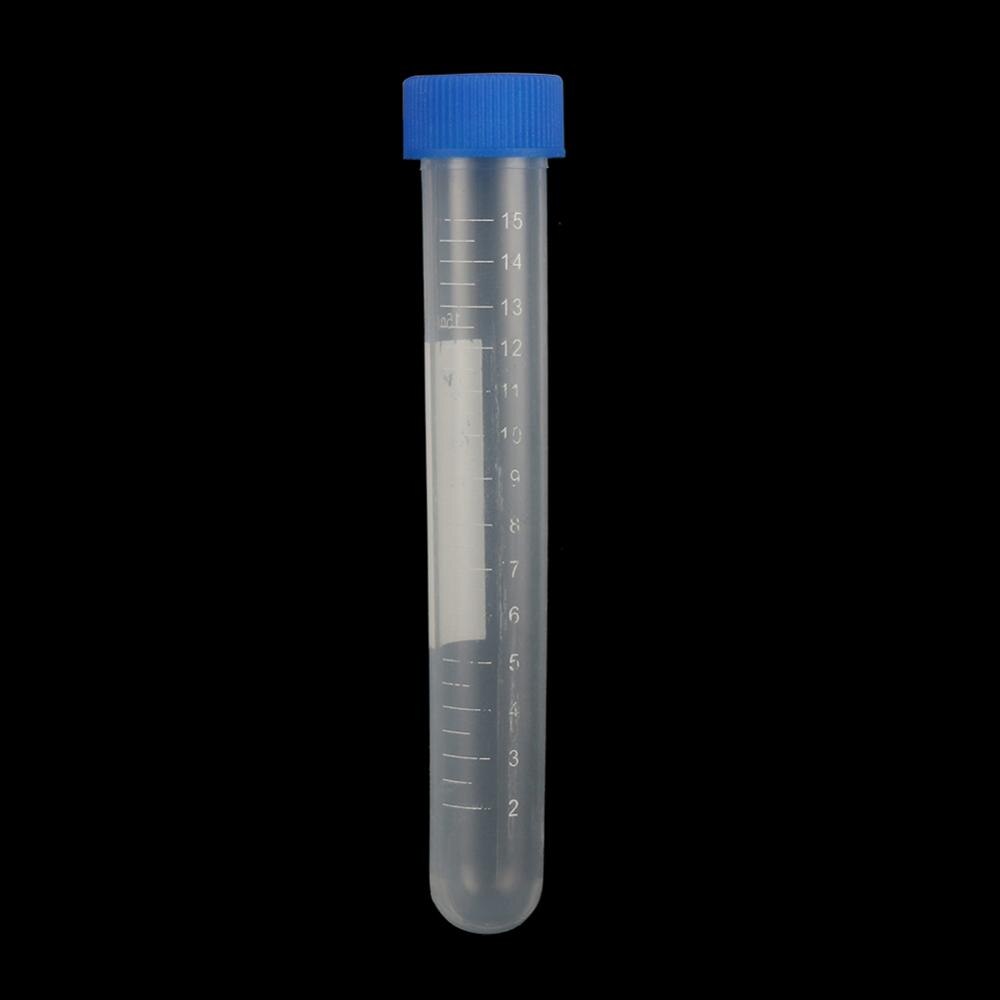 10 Pcs 15ml Screw Cap Round Bottom Centrifuge Tube Plastic Reagent Vial Container Laboratory Analysis Test Tube