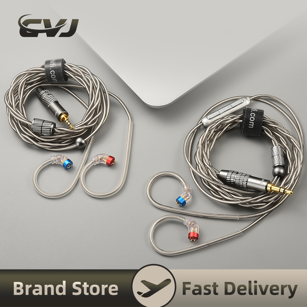 CVJ LS200 podwójnie skręcony posrebrzany, ulepszony kabel słuchawkowy ze złączami mikrofonu 2.5 3.5 4.4 typu C dla TRN KZ Konoka
