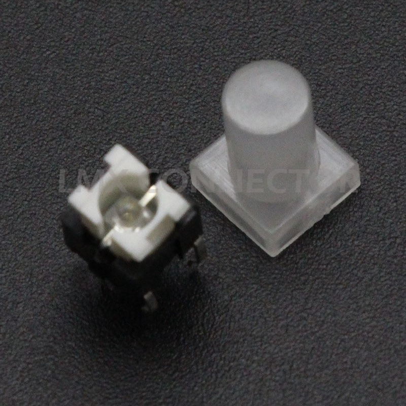 20 conjuntos de interruptores de botão led 6x6x7mm com led azul/vermelho/branco/amarelo/verde luz + tampas de botão quadrado substituição de pb6149l