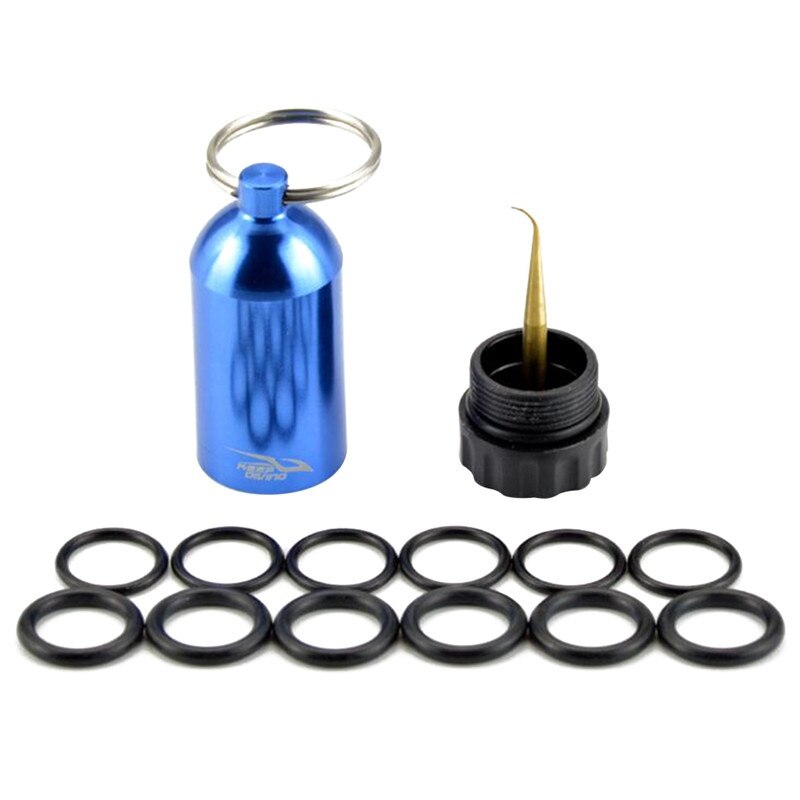 porte-clé de réservoir de plongée sous-marine en aluminium avec 12 anneaux toriques et laiton Pick natation plongée Sport nautique réparation de plongée Kit3: Bleu