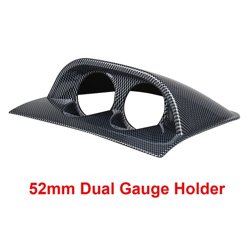 2 pulgadas 52mm coche doble tablero medidor vaina 2 Agujero tablero montaje soporte fibra de carbono