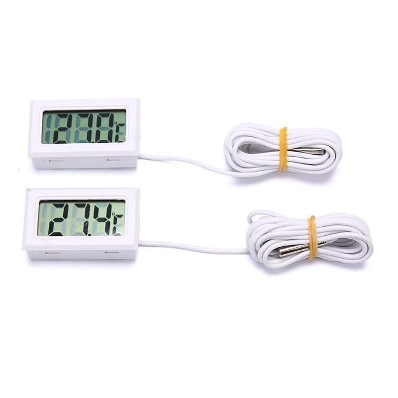 Digital LCD Thermometer Hygrometer Temperature Humidity Gauge With Probe For Vehicle Reptile Terrarium Fish Tank Refrigerator