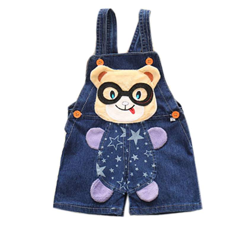 Jongens shorts Leuke Panda baby jongens Strap Jeans shorts zomer kinderen chothing kids broek broek jongens broek shorts: Zwart / 9m