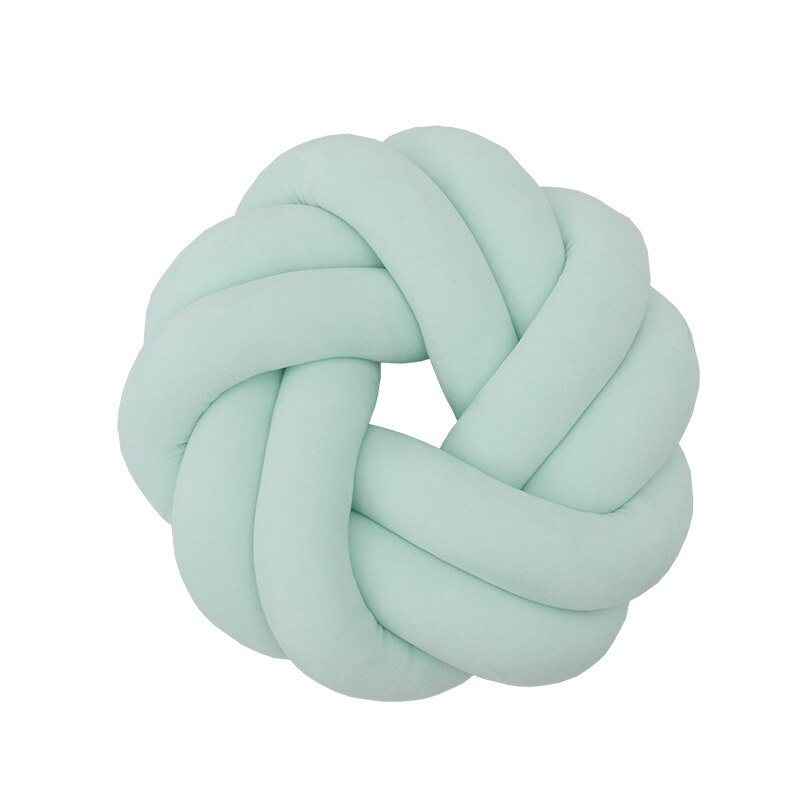 Almohada con nudos para decoración del hogar, cojín trasero hecho a mano de 30CM, suave, de felpa, para sofá y cama: 2