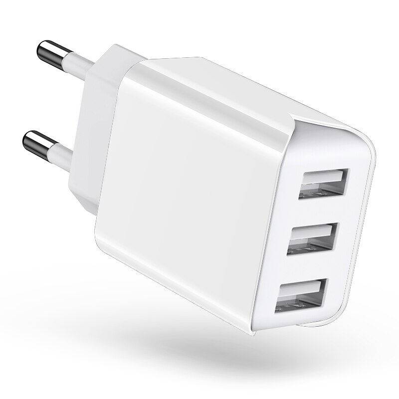 Schitec 5V/3.1A Usb Charger Voor Iphone Charger 3 Poorten Snelle Opladen Muur Telefoon Oplader Voor Iphone Samsung xiaomi Usb Adapter: EU Plug 5V3.1A White