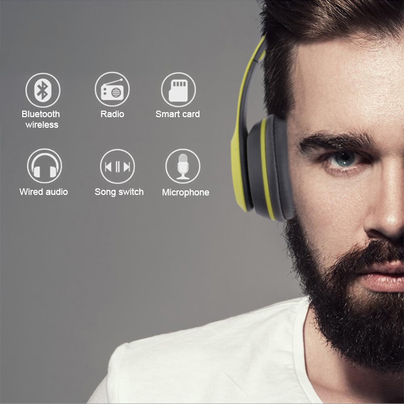 Langattomat bluetooth-kuulokkeet mikrofonilla televisioon pc-puhelimelle  ps4 pelaajakuulokkeet langattomat ja langalliset casque-musiikkikypärä taitettavat kuulokkeet