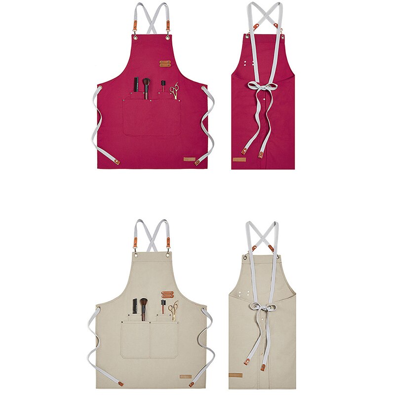 Effen kleur koken keukenschort voor vrouwen mannen chef-kok ober café winkel bbq kapper schorten slabbetjes keuken accessoire
