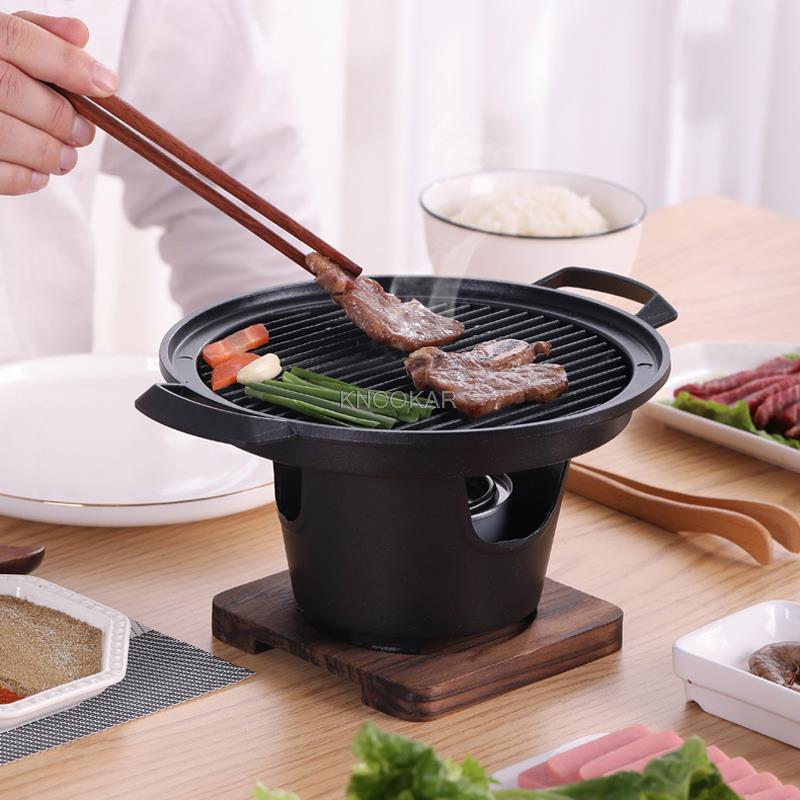 Mini Bbq Grill Alcohol Kachel Home Rookloze Barbecue Grill Bbq Plaat Draagbare Roosteren Vlees Gereedschap Voor Outdoor Home