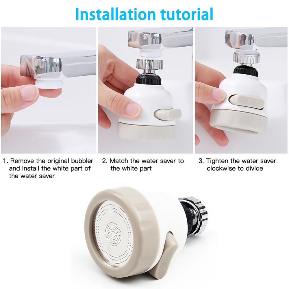 Keuken douchekraan kraan 3 niveaus kan aanpassen 360 draaien waterbesparende badkamer douchekraan gefilterde kraan accessoires