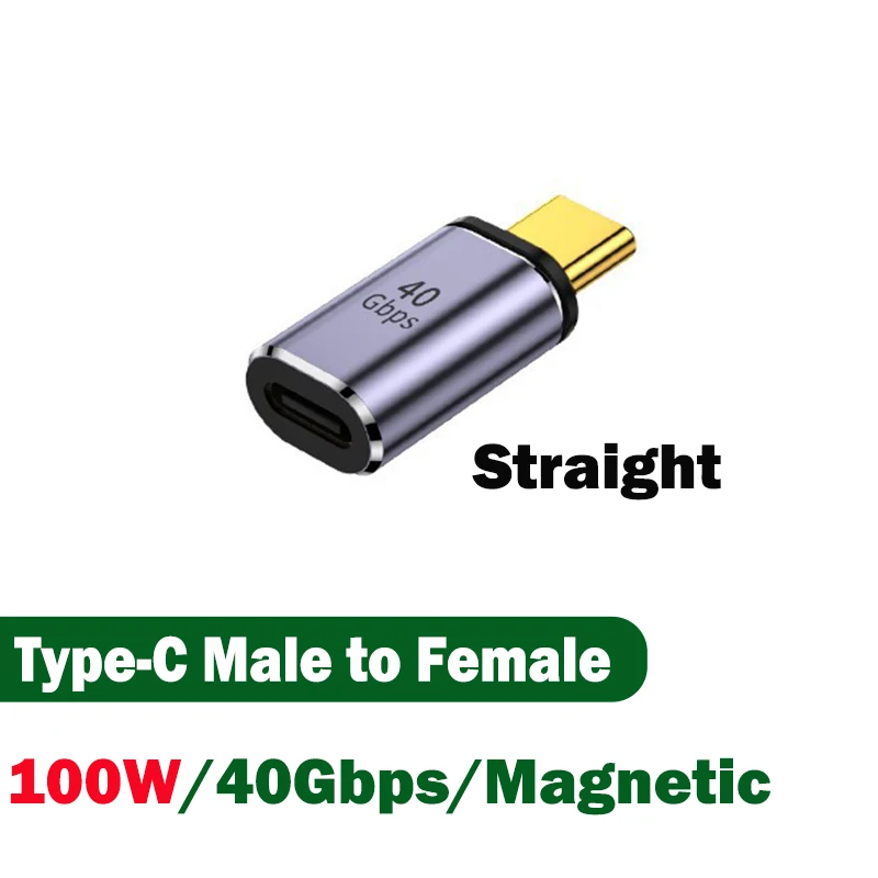 Adaptateur magnétique USB4.0 Thunderbolt 3, USB C vers Type C 40Gbps 140W 100W, câble convertisseur magnétique de charge rapide, adaptateur USB 8K: Bleu