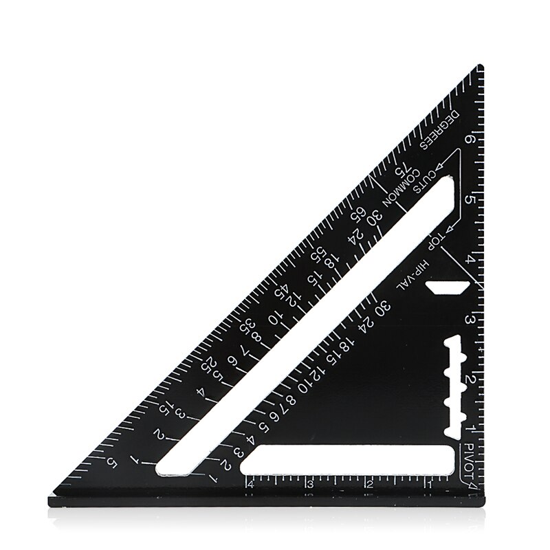 7\" System Black Aluminum Alloy Measure Speed Square Roofing Triangle R9JF