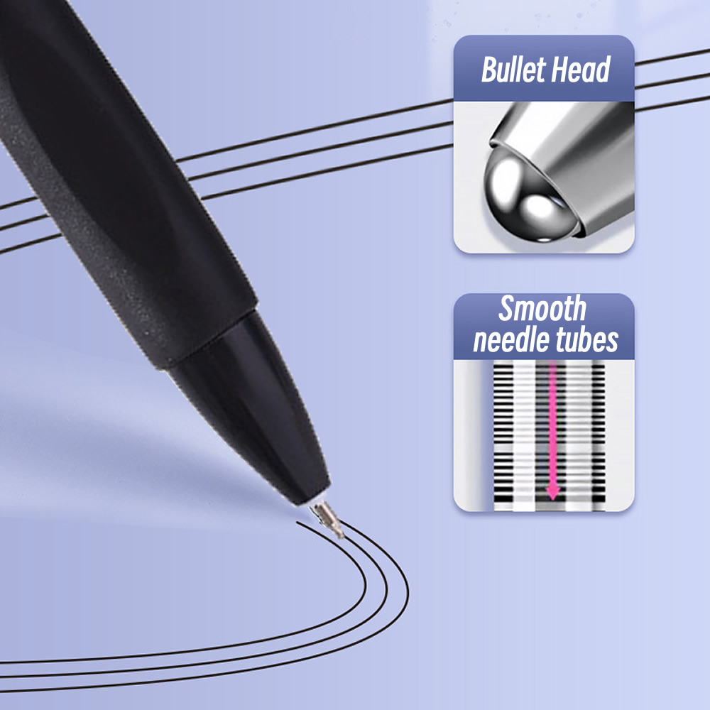 0.5mm st caneta ponta cor de tinta preta estudante canetas esferográficas esferográficas escrita papelaria material escolar fino lápis escritório