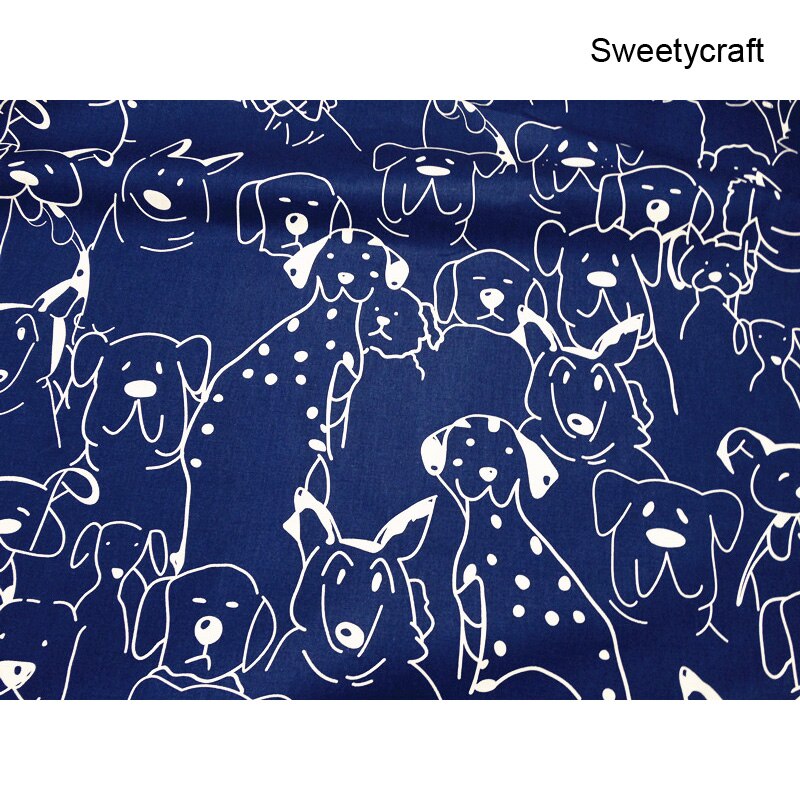 Printed Dot Dog Baby Cotton Twill Quilting Fabric by half meter for DIY Sewing Kids Bed Sheet Dress making Child cotton fabrics: Cotton Fabric 1 / 300x160cm
