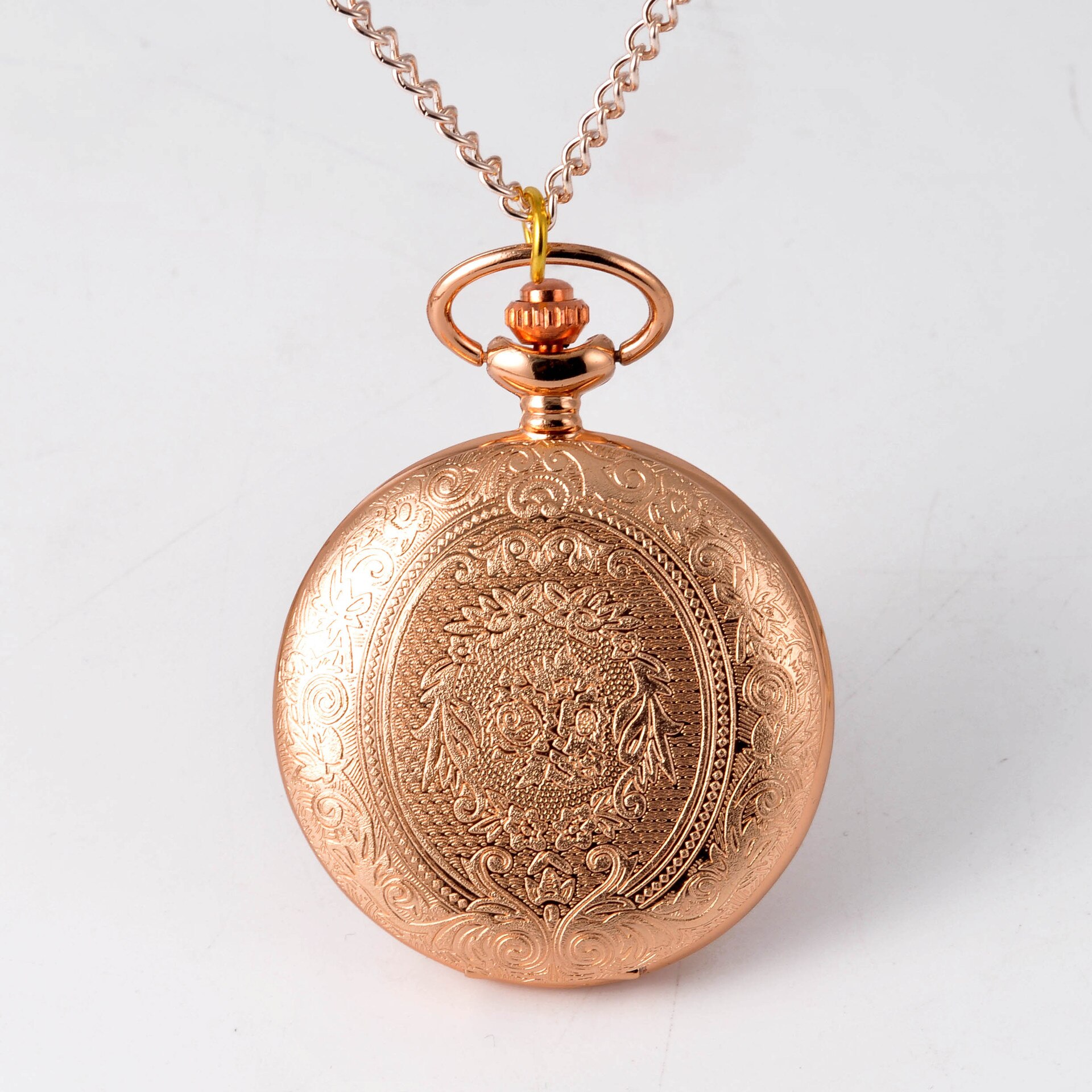 8840Large pocket watch rose gold flower carved exquisite palace pocket watch: Default Title