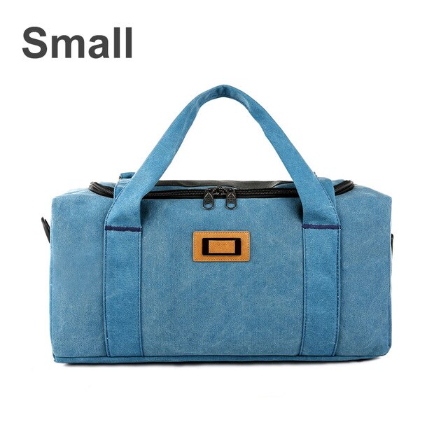 Grote Capaciteit Bagage Tas Reistas Mannen Dikke Canvas Moving Reistas Vrouwen Moederschap Pakket Bagage Tas B324: Blue Small