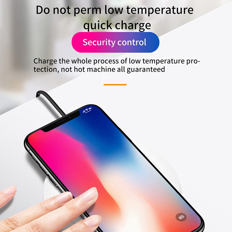 Wireless QI Fast Phone Charging Pad Charger Charging Wireless Induction Table Desktop Super Thin 7mm Thickness Charger with LED