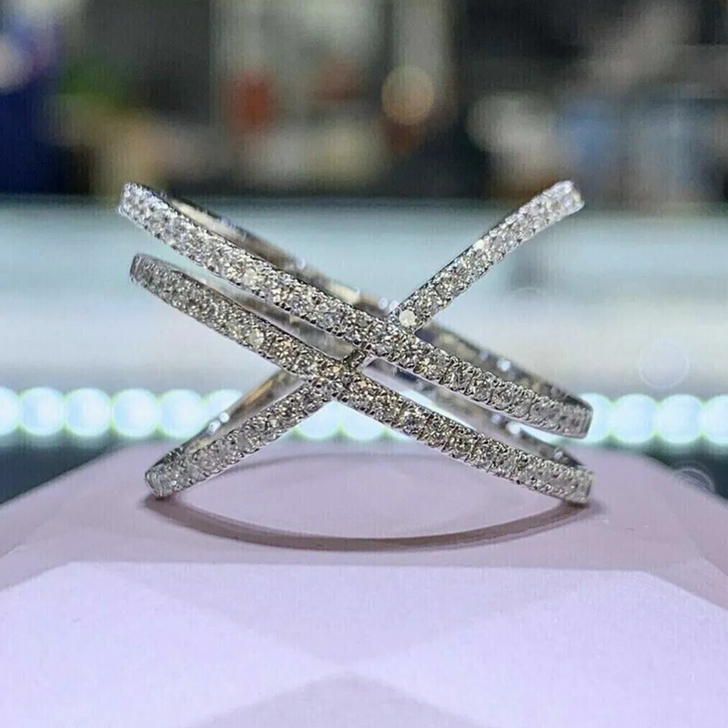 Caoshi lindos e elegantes anéis de festa de casamento com zircônia multicamadas, acessórios de dedo da moda de luxo feminino, joias delicadas: 7 / Vermelho