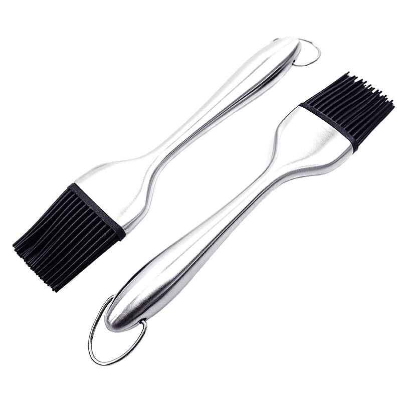 Flexible Heatproof Stainless Steel Pastry Brush with Silicone Brush Head Resistant BPA Free for Grill Barbeque Kitchen Baking
