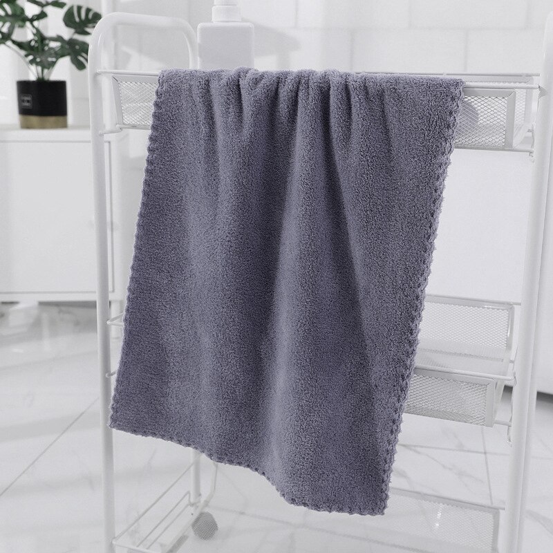 Solid Color Coral Velvet Towel Microfiber Absorbent Towel Home Shower Hair Face Hand Towel Breathable Comfort Clean Supplies: Dark Grey