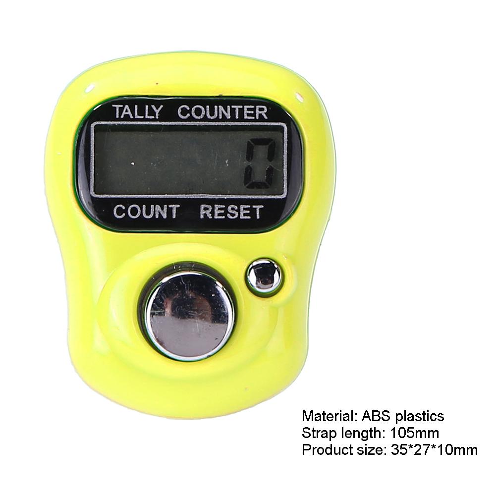 Mini Stitch Counter Marker Row Finger Electrician Use Accurate Counter LCD Electronic Digital Tally AG3 Button Battery: Yellow