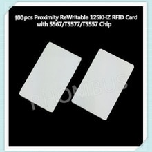 100 stk / lot nærhedsomskrivning 125 khz rfid-kort med 5567/t5577/t5557 chip