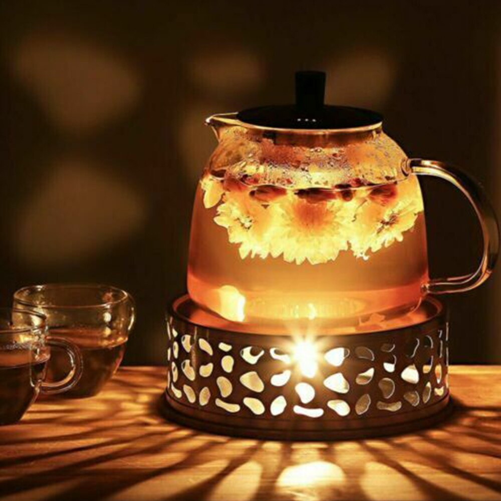 Calentador de velas de acero inoxidable, soporte portátil para té, soporte para luz de té, trivetes, calentador de café, Base de calefacción, soporte para tetera