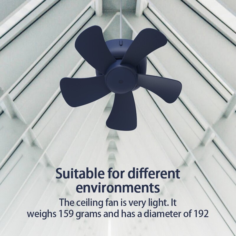 Mini Home Dormitory Ceiling Fan Student Bed-mounted USB Charging Ultra-quiet 4-speed Adjustable Energy-saving Ceiling Fan