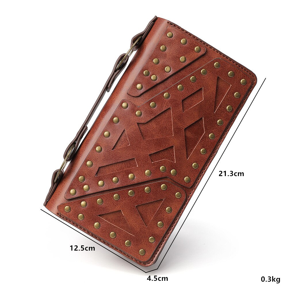 Unisex Wallet Retro Steampunk Hand Wallet Female Clutch Long Wallet Women Card Case Men Short Coin Purse: B long