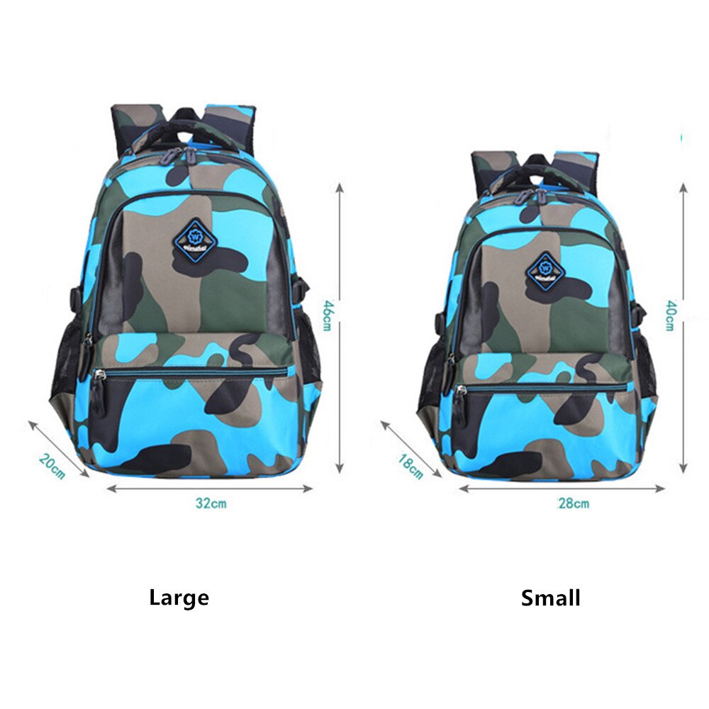 Green Camouflage School Backpack Nylon Casual Daypack Travel Outdoor Kids School Bags for Boys and Girls Birthday Presents