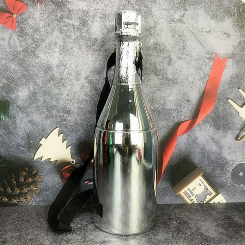 Boîte de rangement multifonction en forme de bouteille de vin, bac de rangement avec bandoulière, ornement en forme de tirelire, pour la décoration de la maison