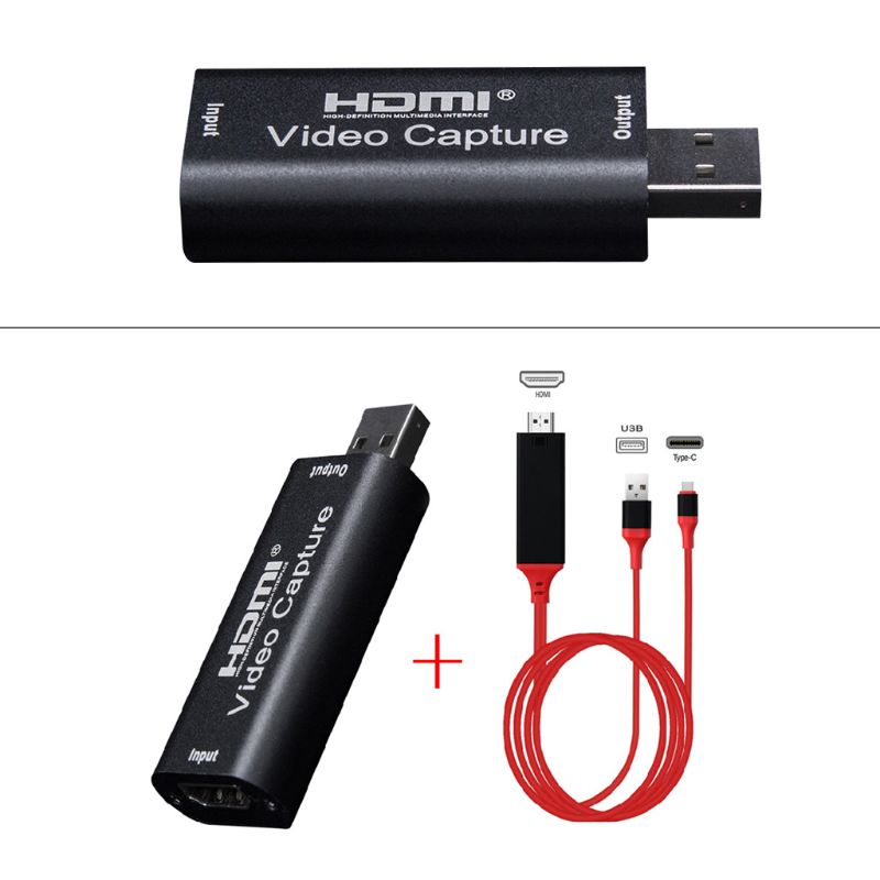 USB2.0 Video Capture Card Video Grabber with Type-c to Cable Adapter
