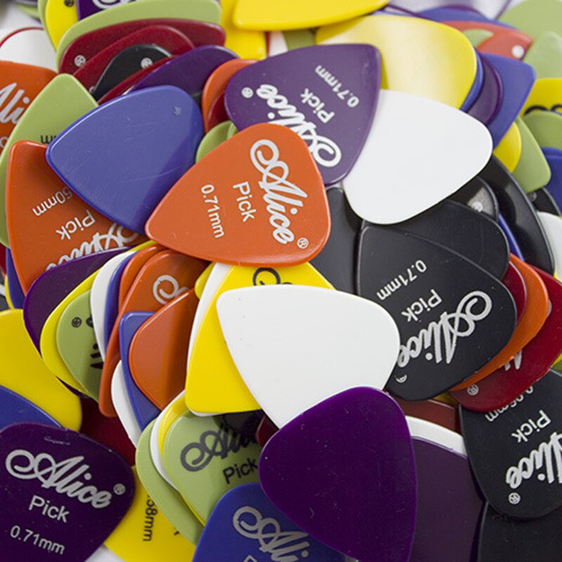 Púa de guitarra eléctrica ABS de colores, púa acústica para música, 0,58/0,71/0,81mm/0,96/1,2mm/1,5mm de grosor, púas de guitarra con embalaje variado