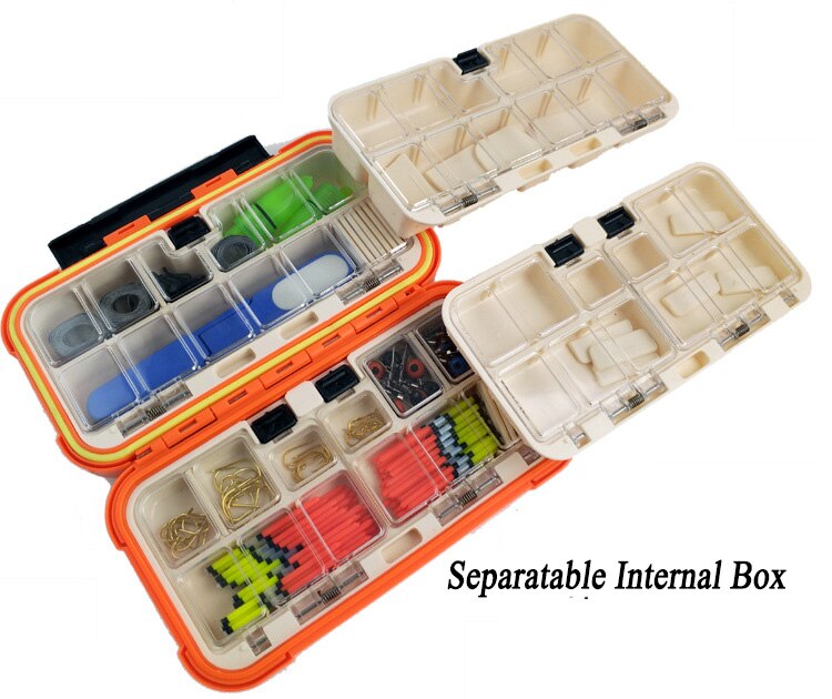 Fishing Tackle Tools Box Waterproof Double Layer DIY Compartments Large Storage Case Waterproof Fly Carp Fishing Accessories