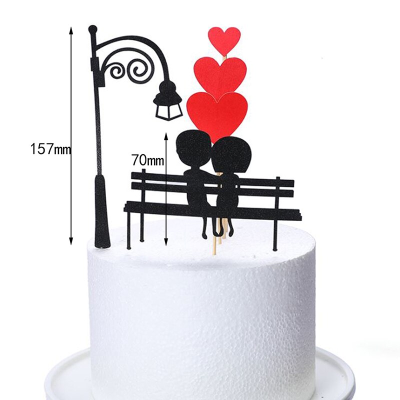 Wedding Cupcake Topper Love Heart Sweet Lovers Cake Topper For Anniversary Valentine's Day Wedding Party Cake Decorations: 3